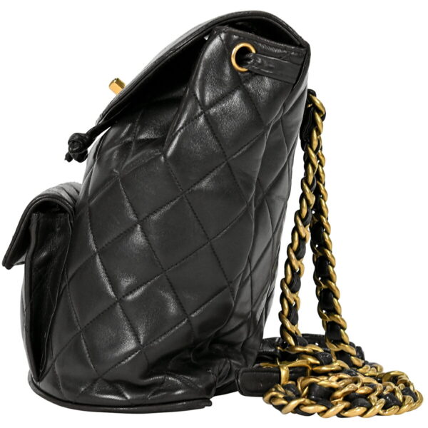 1000060687257 02 Chanel Coco Mark Chain Matelasse Rucksack Daypack Leather Black