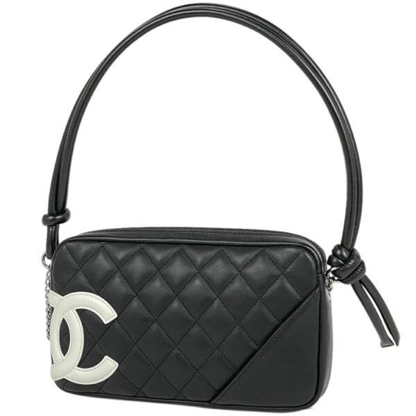 1000060695214 11 Chanel Cambon Line Accessory Pouch Leather Black