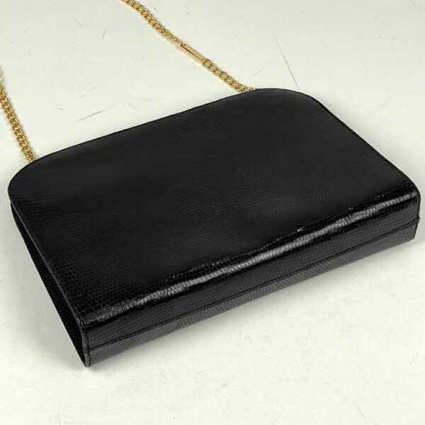 1000060702233 12 Salvatore Ferragamo Gancini Chain 2WAY Clutch Shoulder Bag Leather Black