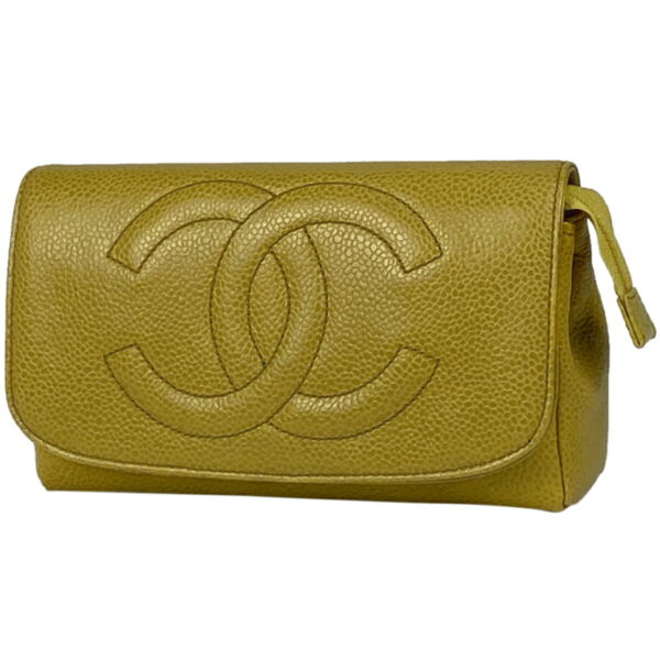 1000060751392 11 Chanel Cocomark Pouch Leather Yellow