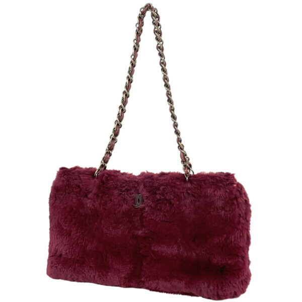 1000060769960 11 Chanel Coco Mark Chain Shoulder Bag Fur Red