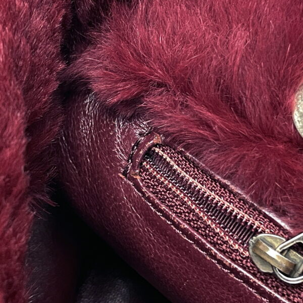 1000060769960 15 Chanel Coco Mark Chain Shoulder Bag Fur Red