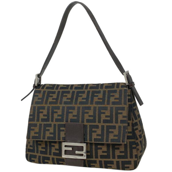 1000061822411 11 FENDI Zucca Pattern Mamma Bucket Shoulder Canvas Brown