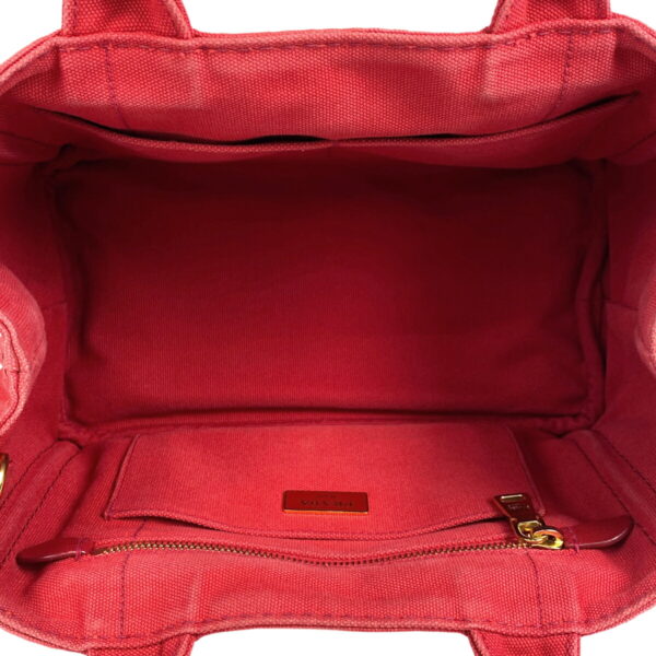 1000061836197 17 PRADA Canapa Tote 2WAY Canvas Red