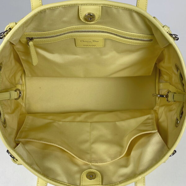 1000062511819 16 Christian Dior Panarea Canvas Cannage Tote Handbag Yellow