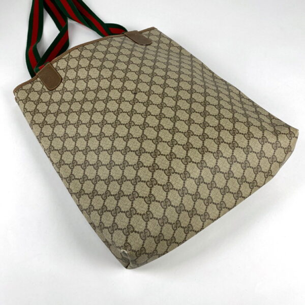 1000062624946 12 Gucci GG Pattern Sherry Line Tote Bag Canvas Brown Beige