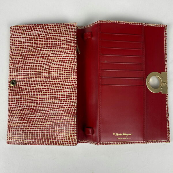 1000062802160 17 Salvatore Ferragamo Gancini All Over Pattern Wallet Red