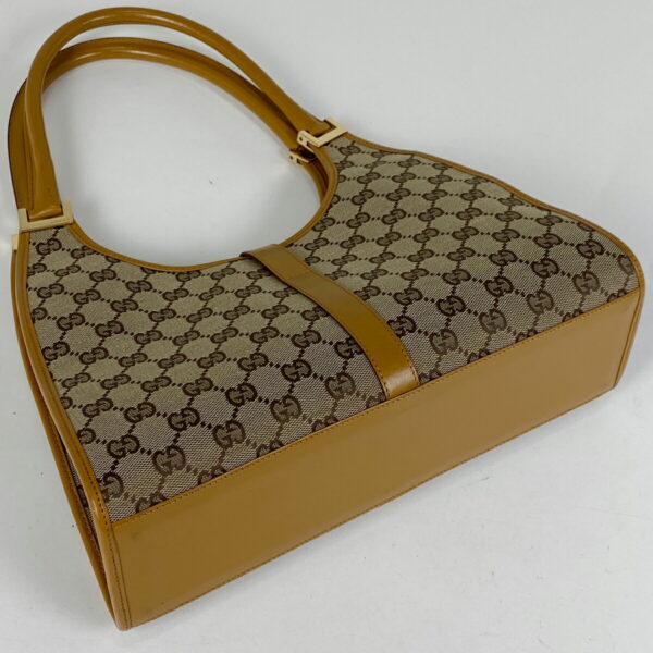 1000063076584 12 Gucci GG Pattern Jackie Line Handbag GG Canvas Brown