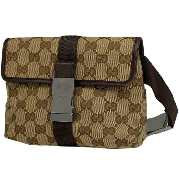 1000063194615 11 Gucci GG Pattern Waist Bag GG Canvas Brown