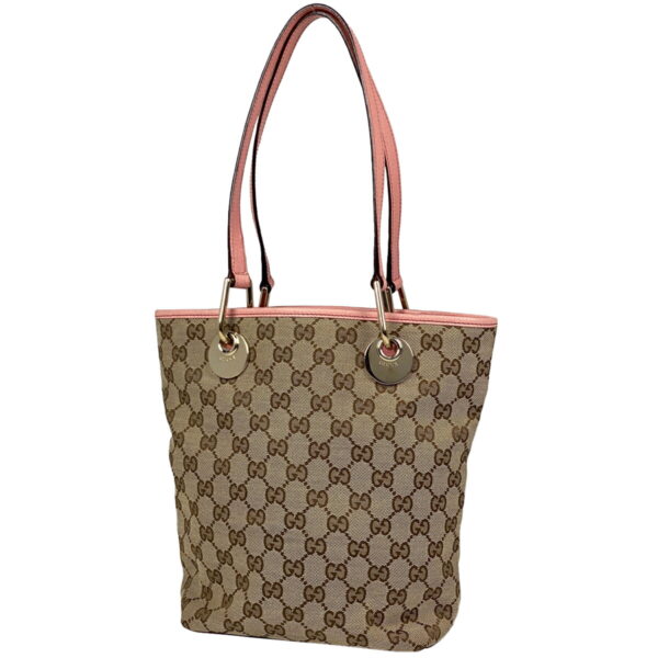 1000063398105 12 Gucci GG Pattern Shoulder Tote Bag GG Canvas Beige Pink