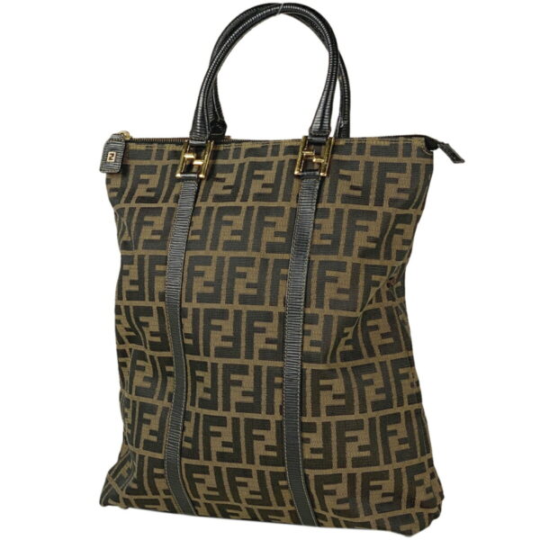 1000063820354 11 FENDI Zucca Pattern Tote Bag Canvas Brown