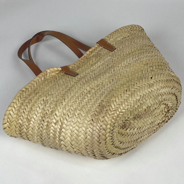 1000063843810 12 Celine Medium Triomphe Pannier Raffia Basket Tote Tan Brown