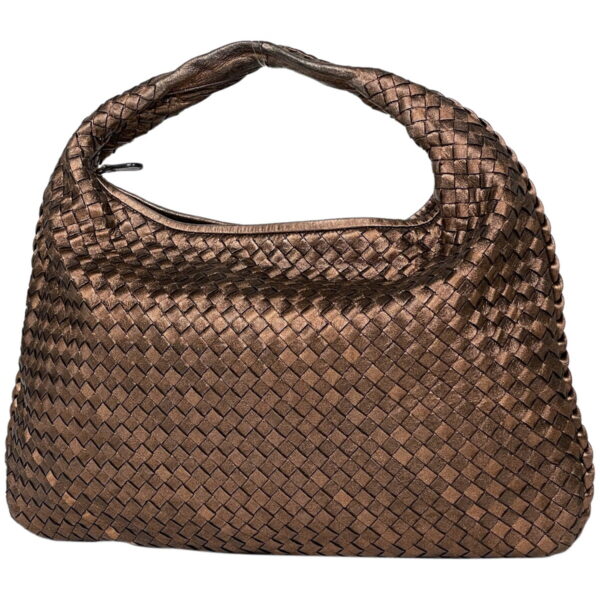 1000064345313 11 Bottega Veneta Intrecciato Braided Mesh Nappa Shoulder Leather Shoulder Bag Bronze