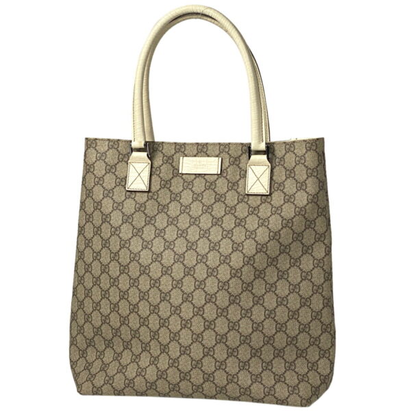 1000064419984 11 Gucci GG Pattern Tote Bag Canvas Beige White