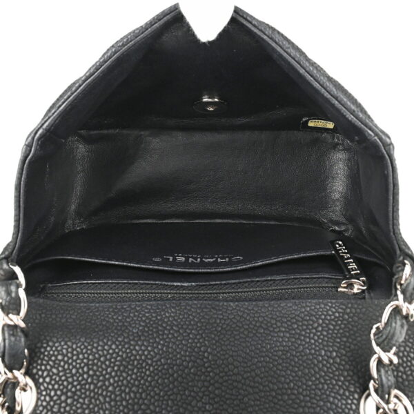 1000064548080 12 Chanel Mini Matelasse Single Flap Chain Shoulder Bag Caviar Skin Black