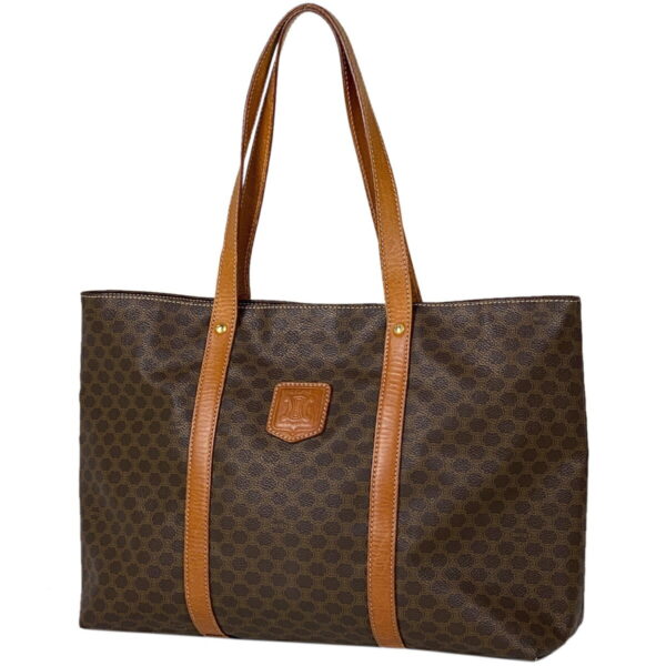 1000064551608 11 Celine Macadam Pattern Canvas Shoulder Tote Bag Brown