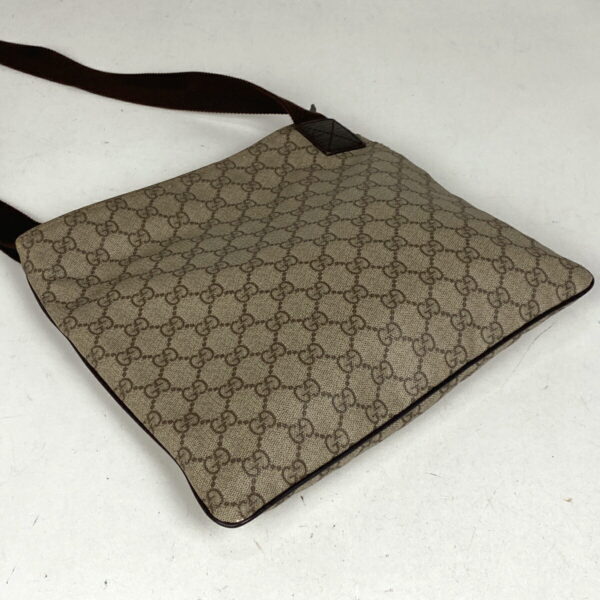 1000064586105 12 Gucci GG Pattern Diagonal Shoulder Bag Canvas Brown