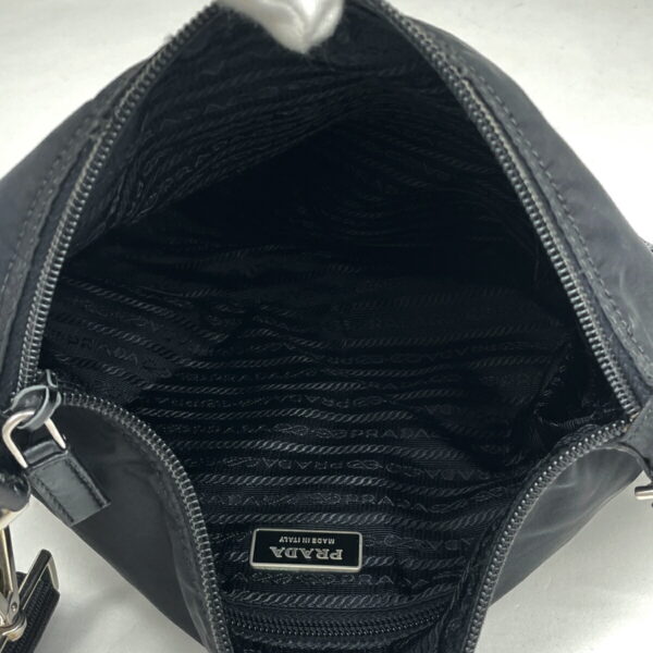 1000064757680 17 PRADA Plate Shoulder Bag Nylon Nero