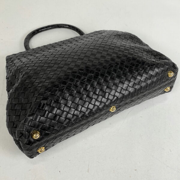 1000064887691 12 Bottega Veneta Intrecciato Nappa Clasp Leather Handbag Black