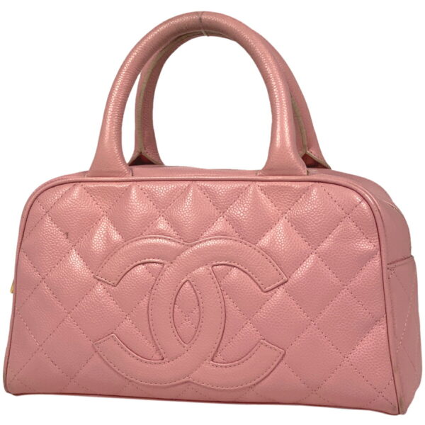 1000064887882 11 Chanel Cocomark Handbag Mini Matelasse Handbag Caviar Skin Pink