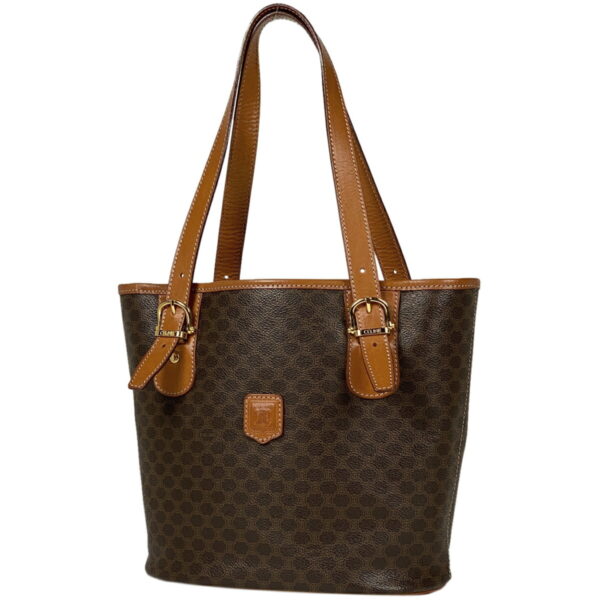 1000064905272 11 Celine Macadam Pattern All Over Canvas Bucket Tote Handbag Brown