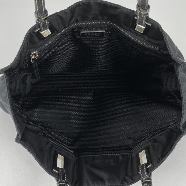 1000065089544 16 PRADA Plate Tote Bag Nylon Nero