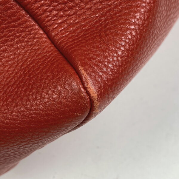 1000065191506 13 Prada Plate Tote Shoulder Bag Leather Red