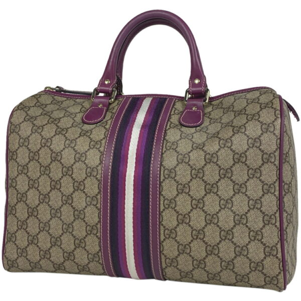 1000065285724 11 Gucci GG Pattern Mini Handbag GG Canvas Beige Purple