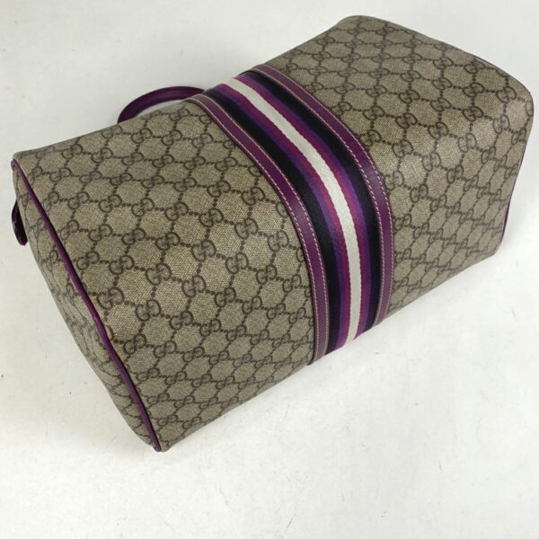 1000065285724 12 Gucci GG Pattern Mini Handbag GG Canvas Beige Purple