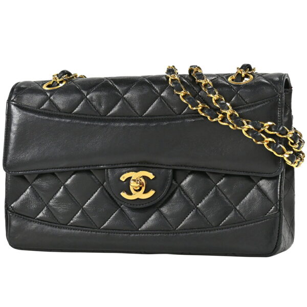 1000065491361 01 Chanel Coco Mark Chain Matelasse W Chain Shoulder Bag Leather Black