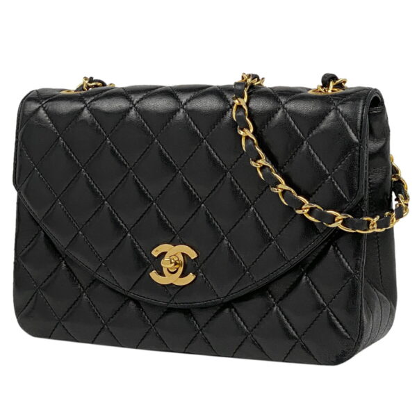 1000065525776 11 Chanel Coco Mark Chain Single Flap Mademoiselle Shoulder Bag Leather Black