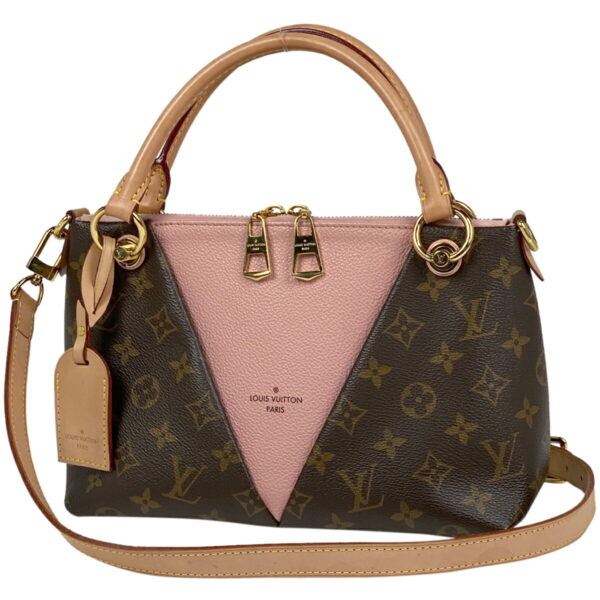 1000065586180 11 Louis Vuitton V Tote BB 2way Handbag Monogram Brown Pink