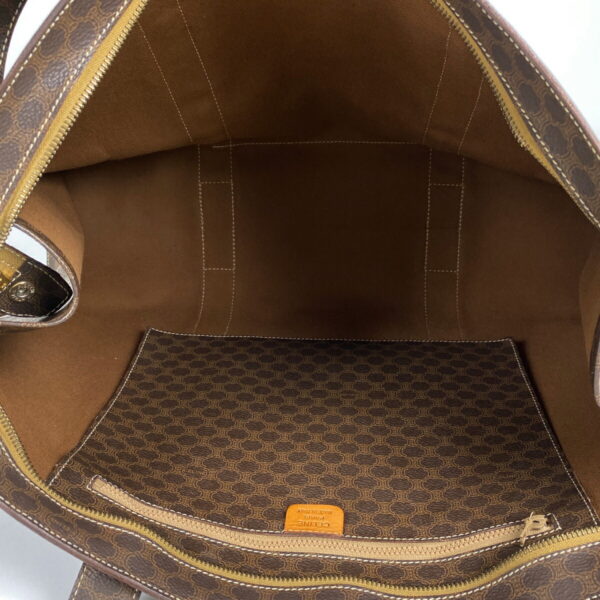 1000065586913 16 Celine Macadam Pattern Canvas Shoulder Tote Bag Brown