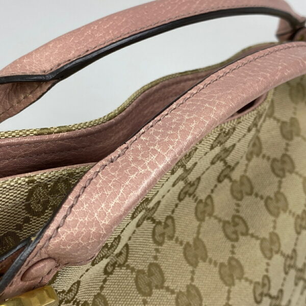 1000065616030 16 Gucci GG Pattern 2WAY Tote Bag GG Canvas Beige Pink