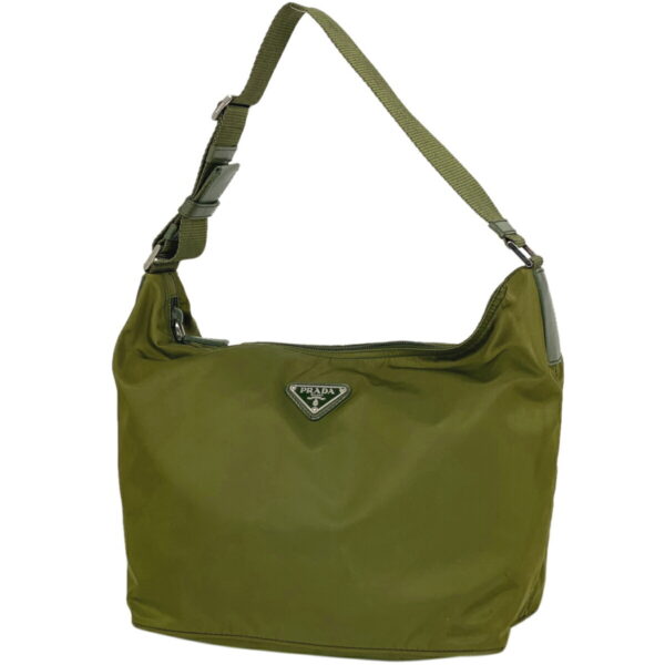 1000065633990 11 PRADA Plate Shoulder Bag Shoulder Nylon Green