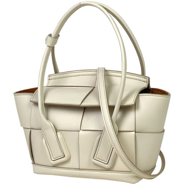 1000065749776 11 Bottega Veneta Mini The Arco Maxi Intrecciato 2WAY Leather Shoulder Handbag White