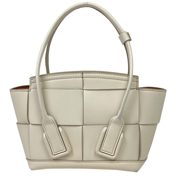 1000065749776 13 Bottega Veneta Mini The Arco Maxi Intrecciato 2WAY Leather Shoulder Handbag White