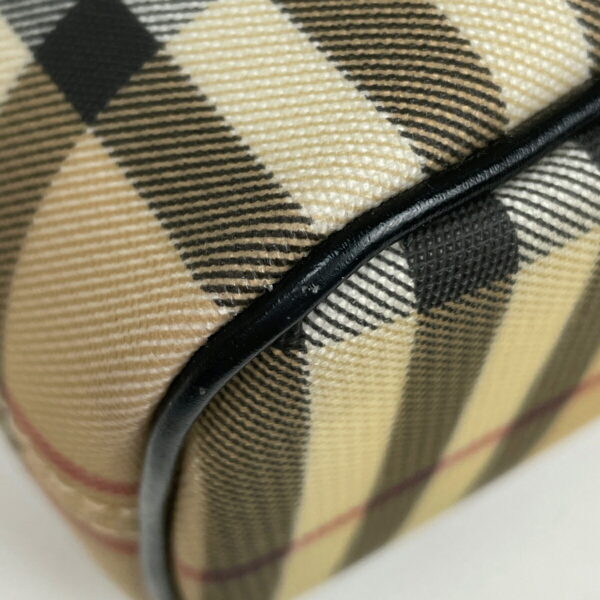 1000065823421 12 Burberry Plaid Canvas Shoulder Bag Beige Black