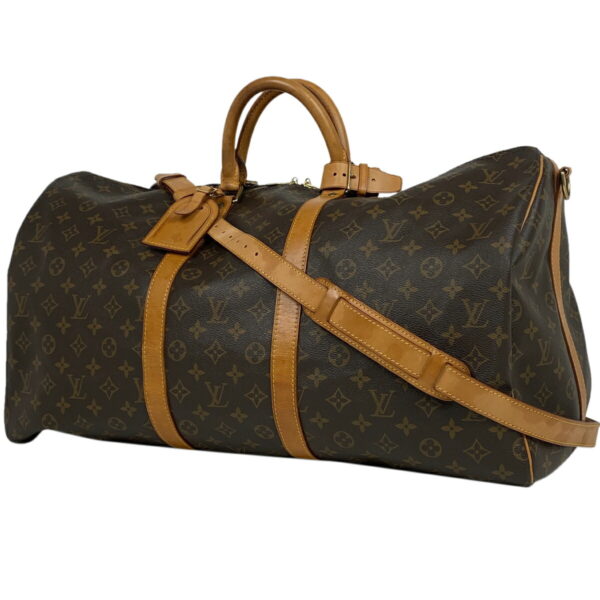 1000065875505 11 Louis Vuitton Keepall Bandouliere 55 2way Bag Monogram Brown