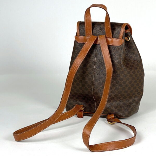 1000066258802 12 Celine Macadam Pattern All Over Canvas Rucksack Daypack Brown