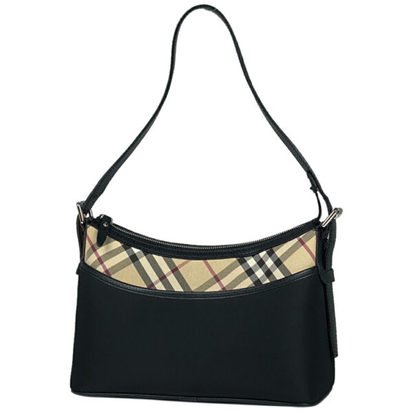 1000066301539 11 Burberry Plaid Canvas Shoulder Handbag Black Beige