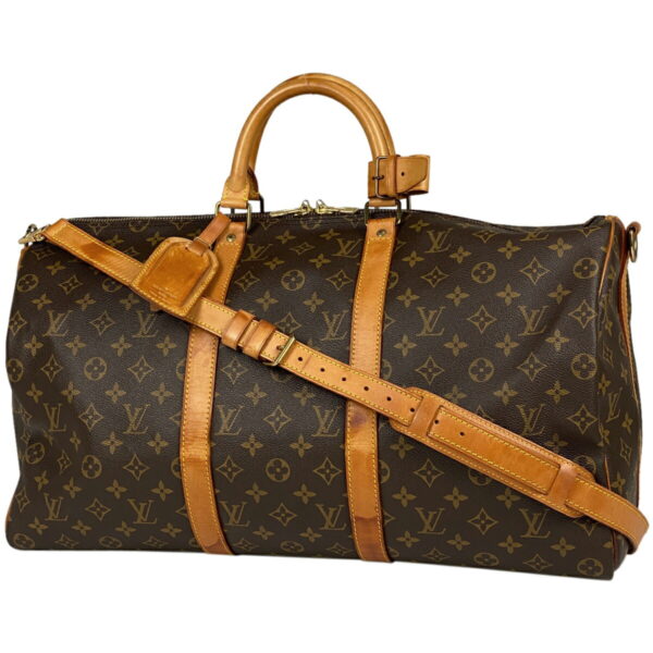 1000066326112 11 Louis Vuitton Keepall Bandouliere 50 2WAY Bag Monogram Brown