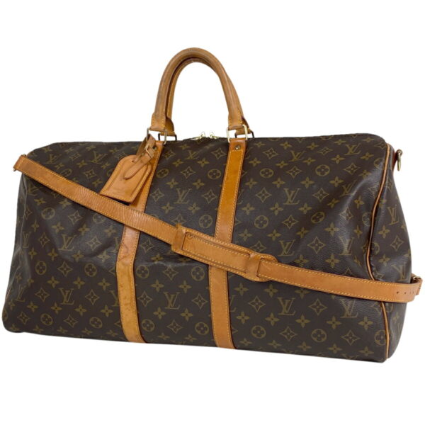 1000066404209 11 Louis Vuitton Keepall Bandouliere 55 Bag Monogram Brown