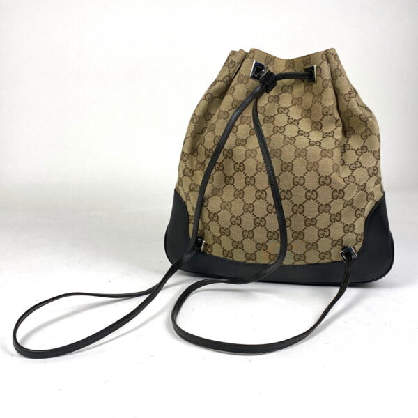 1000066429134 12 Gucci GG Pattern Rucksack Drawstring Backpack GG Canvas Brown