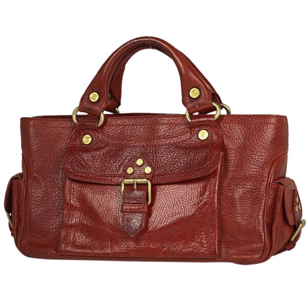 1000066471454 11 Celine Blason Leather Handbag Red