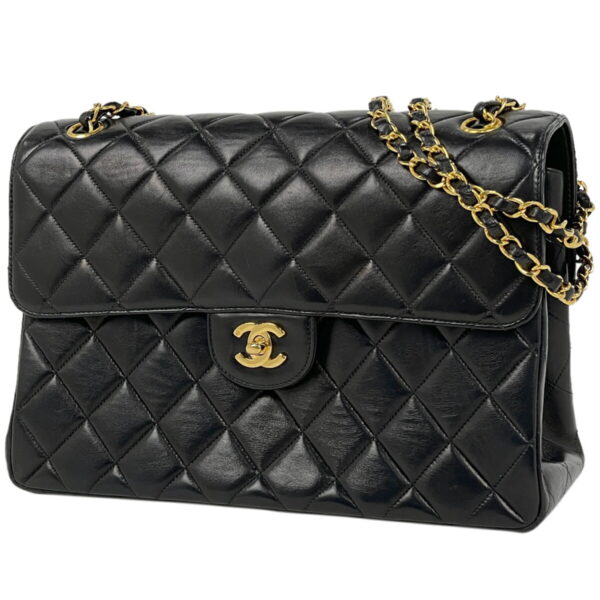 1000066690237 11 Chanel Coco Mark Chain Double Face Big Matelasse Bag Leather Black