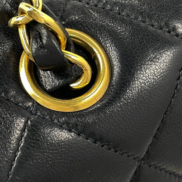 1000066690237 17 Chanel Coco Mark Chain Double Face Big Matelasse Bag Leather Black