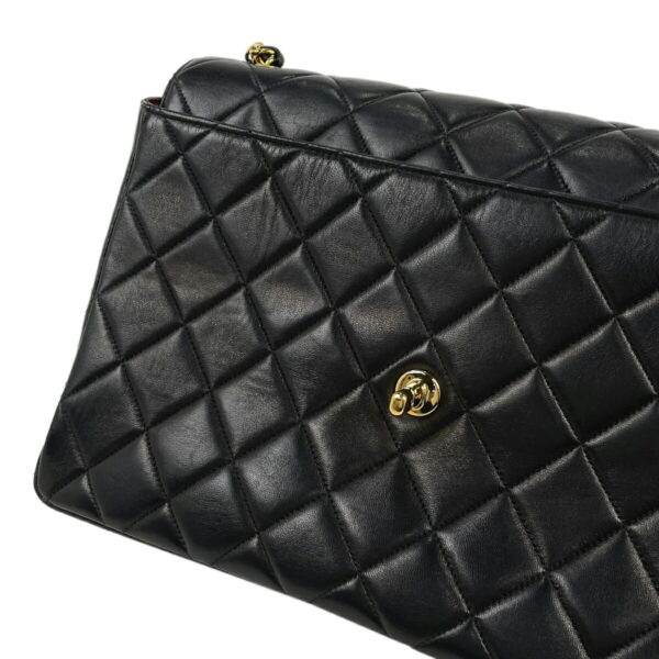 1000066690237 18 Chanel Coco Mark Chain Double Face Big Matelasse Bag Leather Black