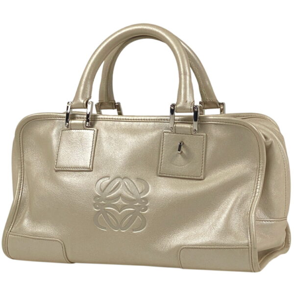 1000066693191 11 Loewe Amazona 28 Metallic Handbag Leather Ivory