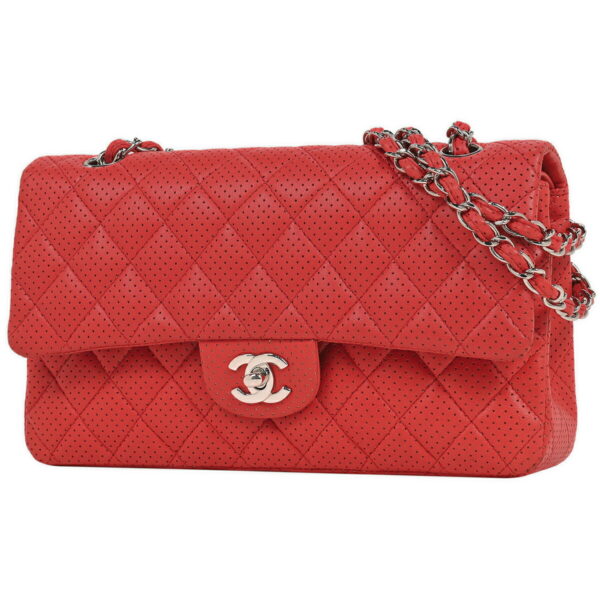 1000066694228 01 Chanel Matelasse W Flap Chain Punching Shoulder Bag Leather Red